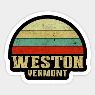 WESTON VERMONT Vintage Retro Sunset Sticker